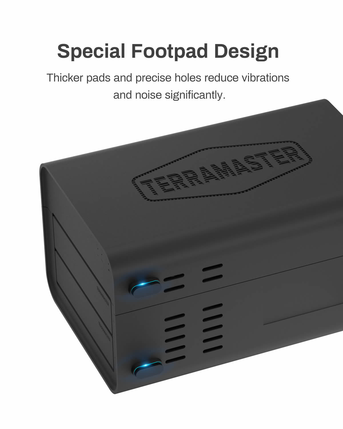 TERRAMASTER D2-320 USB RAID 外壳 - USB 3.2 Gen 2 10Gbps Type C 2Bay RAID 存储支持 RAID 0、1、单盘、JBOD(无盘)