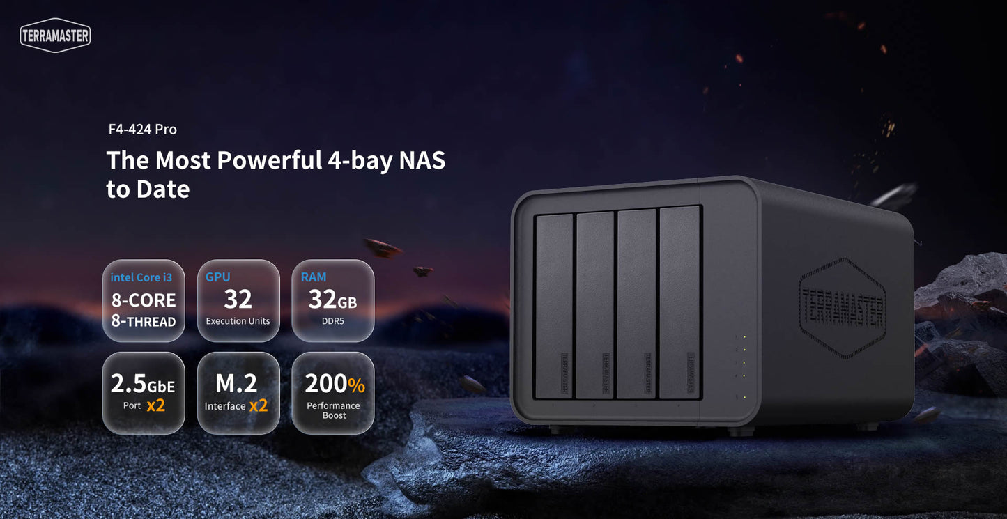 TERRAMASTER F4-424 Pro 4-Bay Network Attached Storage