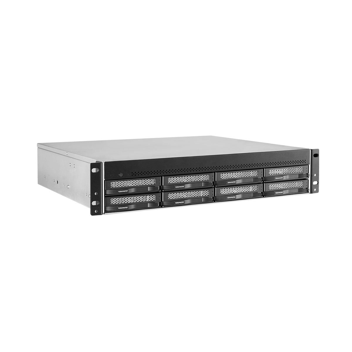 TERRAMASTER U8-450 8 盘位短深度机架式 NAS – 英特尔四核 CPU、8GB DDR4、双 SFP+ 10GbE 端口、双 2.5GbE 端口(无盘)