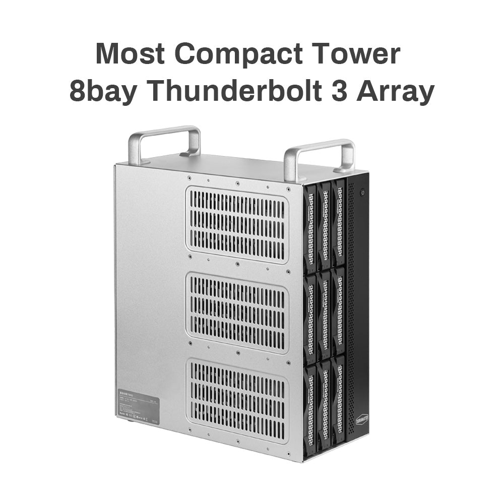 TERRAMASTER D8-332 8bay Thunderbolt 3 RAID 存储最紧凑的专业级 8-Bay 塔式 Thunderbolt3 硬件 RAID 外壳支持 RAID 0/1/5/10/JBOD 外部硬盘 RAID 存储(无盘)
