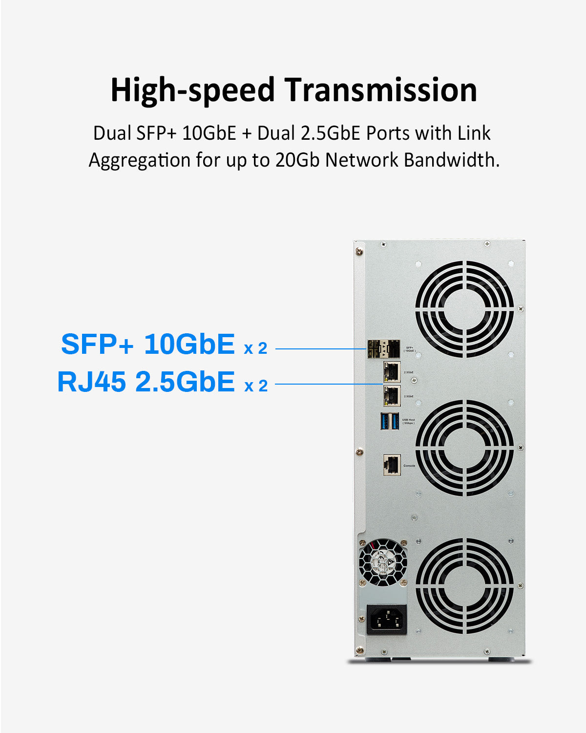 T9-450 9베이 10Gb 듀얼 2.5GbE 포트 NAS 스토리지