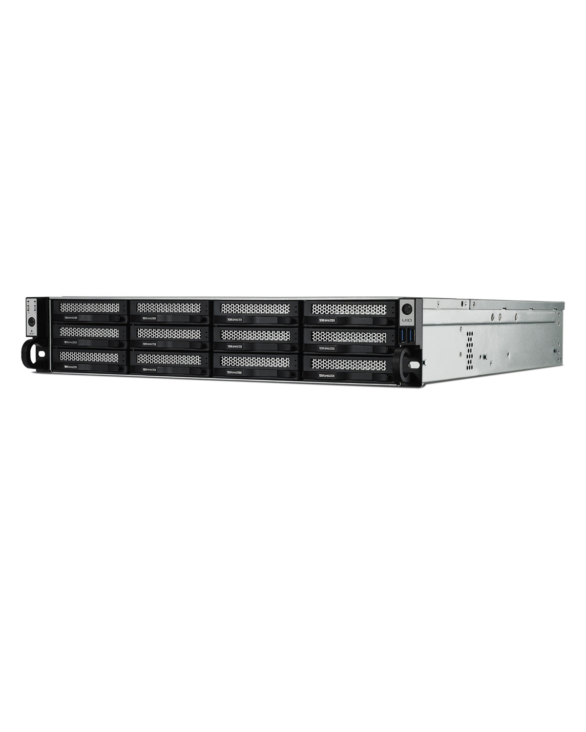 TERRAMASTER U12-500 Plus NAS 存储 - 12Bay Core i7 1255U 10 核 12 线程 CPU、16GB DDR5 RAM、双 10GbE 端口、2U 机架式网络附加存储，为企业提供最佳性能（无盘）