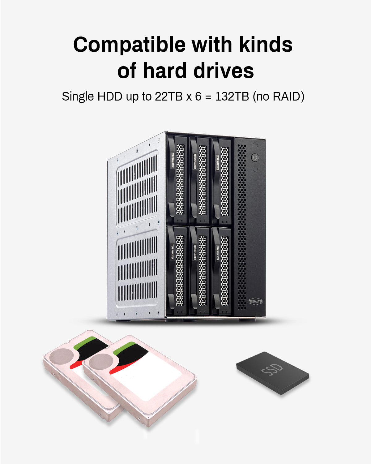 TERRAMASTER D6-320 外置硬盘盒 - USB 3.2 Gen2 10Gbps Type-C HDD 存储热插拔即插即用（无盘） 