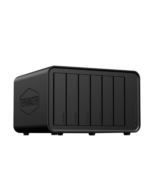 TERRAMASTER F6-424 Max NAS 存储 - 6Bay Core i5 1235U 10 核 12 线程、8GB DDR5 RAM、双 10GbE 端口、网络附加存储峰值性能，适用于企业（无盘）