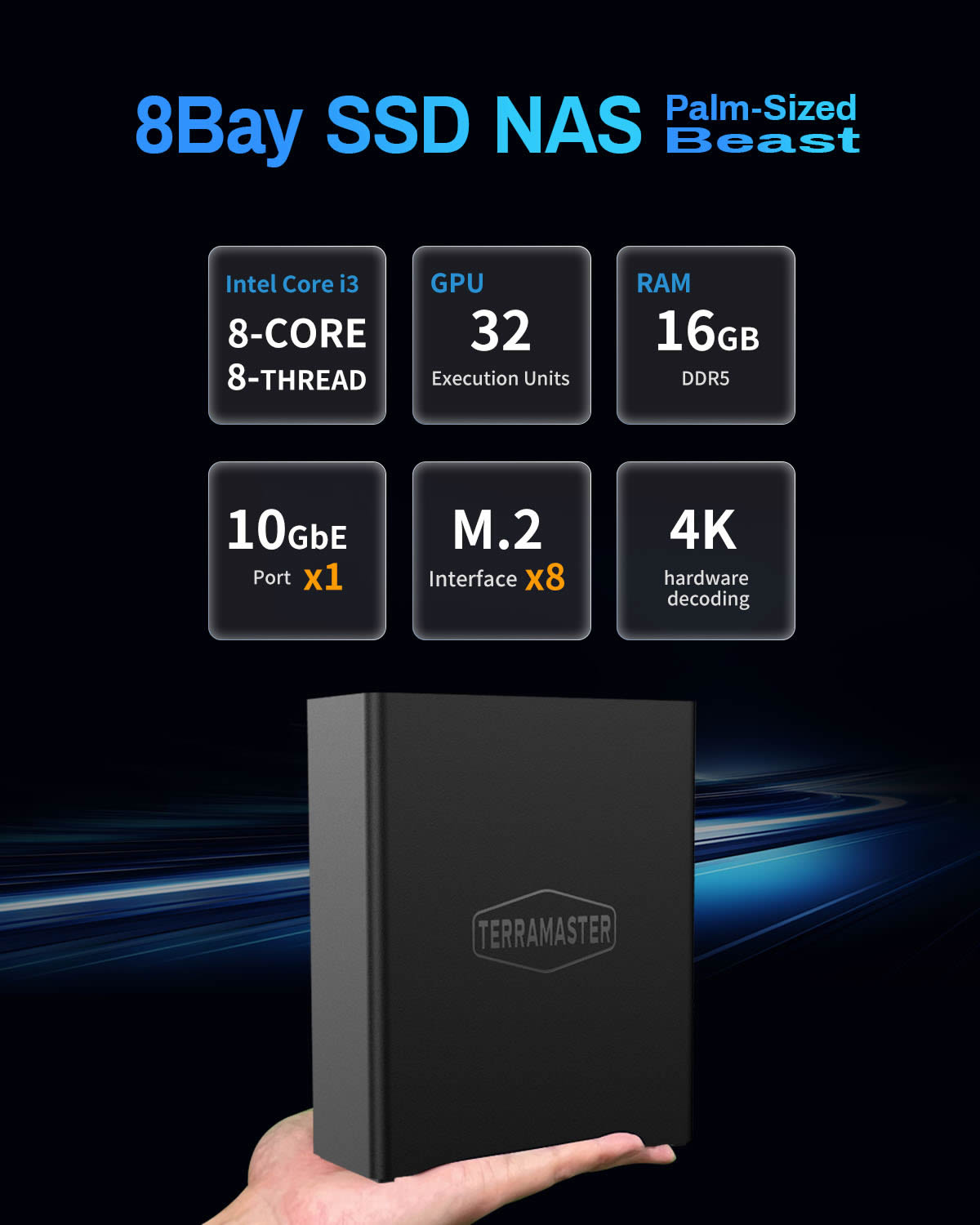 F8 SSD Plus 8Bay 10GbE Port NAS