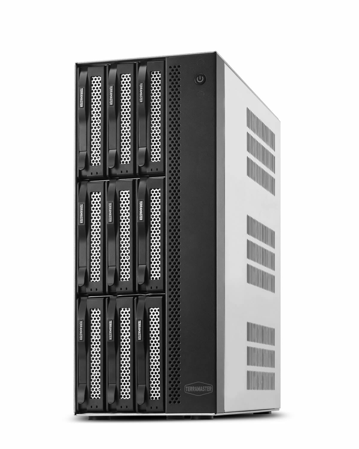 TERRAMASTER T9-500 Pro NAS 存储 - 9Bay Core i7 1255U 10 核 12 线程 CPU、16GB DDR5 RAM、双 10GbE 端口、网络附加存储，为企业提供最佳性能（无盘）