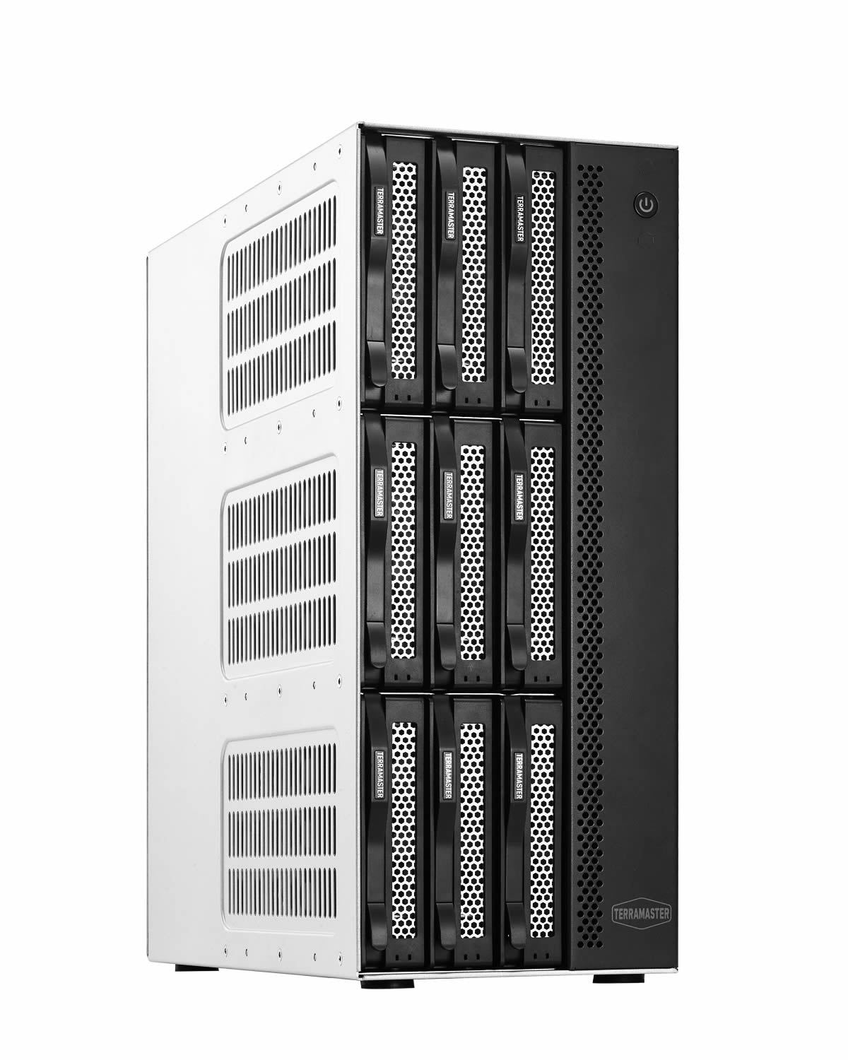 TERRAMASTER T9-500 Pro NAS 存储 - 9Bay Core i7 1255U 10 核 12 线程 CPU、16GB DDR5 RAM、双 10GbE 端口、网络附加存储，为企业提供最佳性能（无盘）
