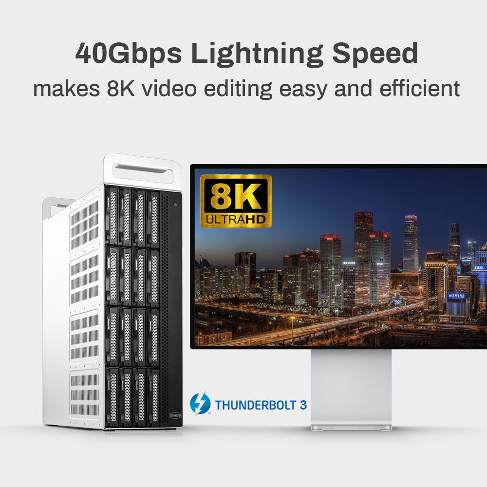 TERRAMASTER D16 Thunderbolt 3 Most Compact Professional External Hard Drive RAID Storage