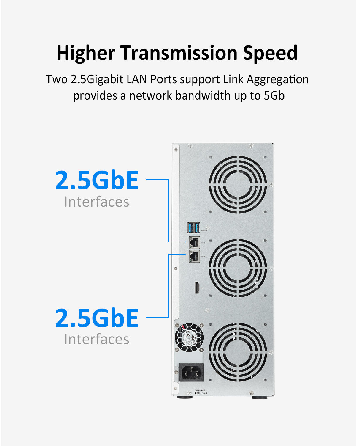 T9-423 9베이 2.5GbE NAS 스토리지