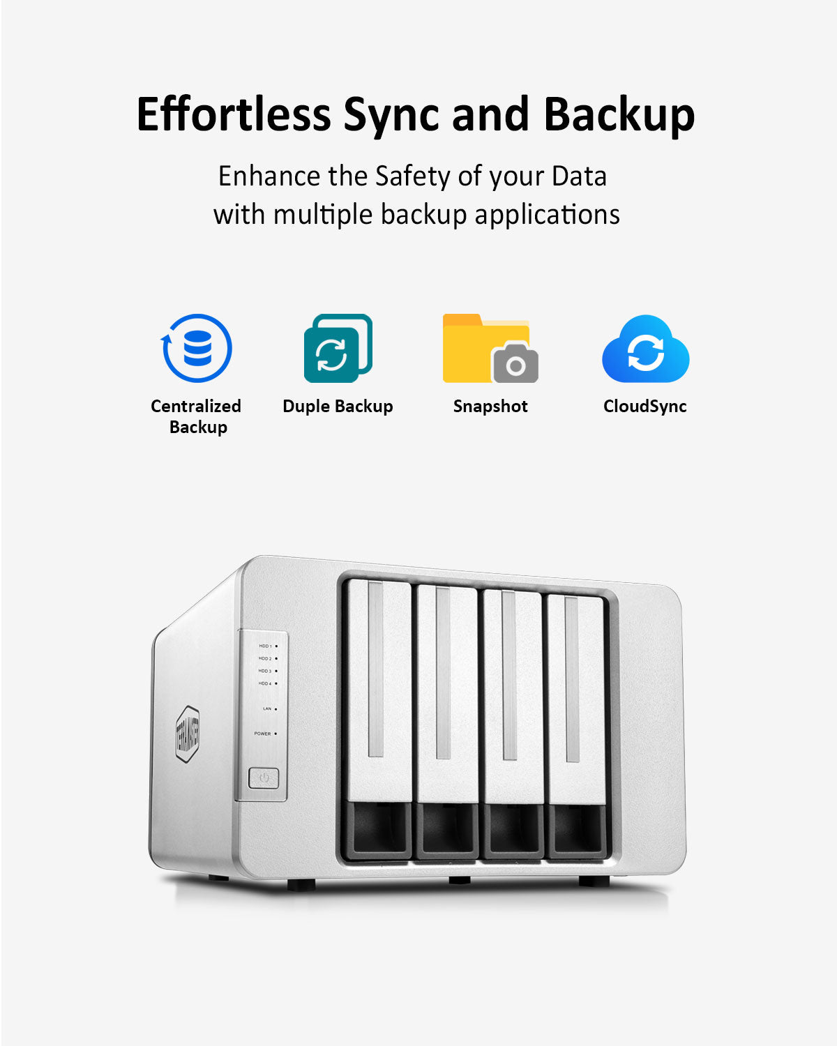 TERRAMASTER F4-423 4-Bay 2.5GbE NAS，适用于 SMB，配备英特尔四核 CPU、4GB DDR4、2.5GbE 端口 x 2、网络存储服务器（无盘） 